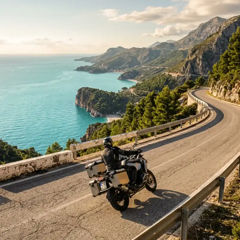 Albanian Riviera by Motorcycle: Route & Wild Camping Bays Guide (2026)