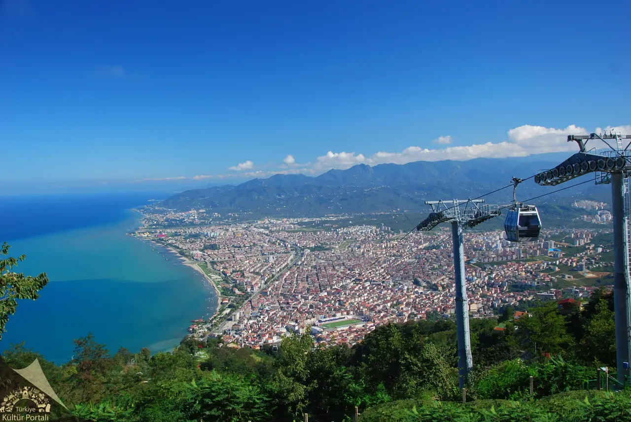 The bay panorama from Boztepe above Ordu, reached by cable car