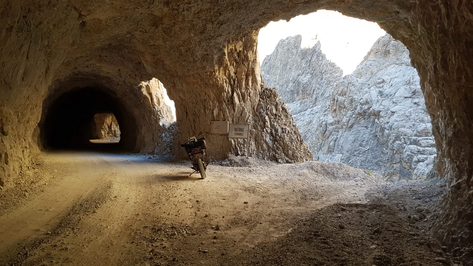 The Stone Road cut into the cliff of the Dark Canyon at Kemaliye