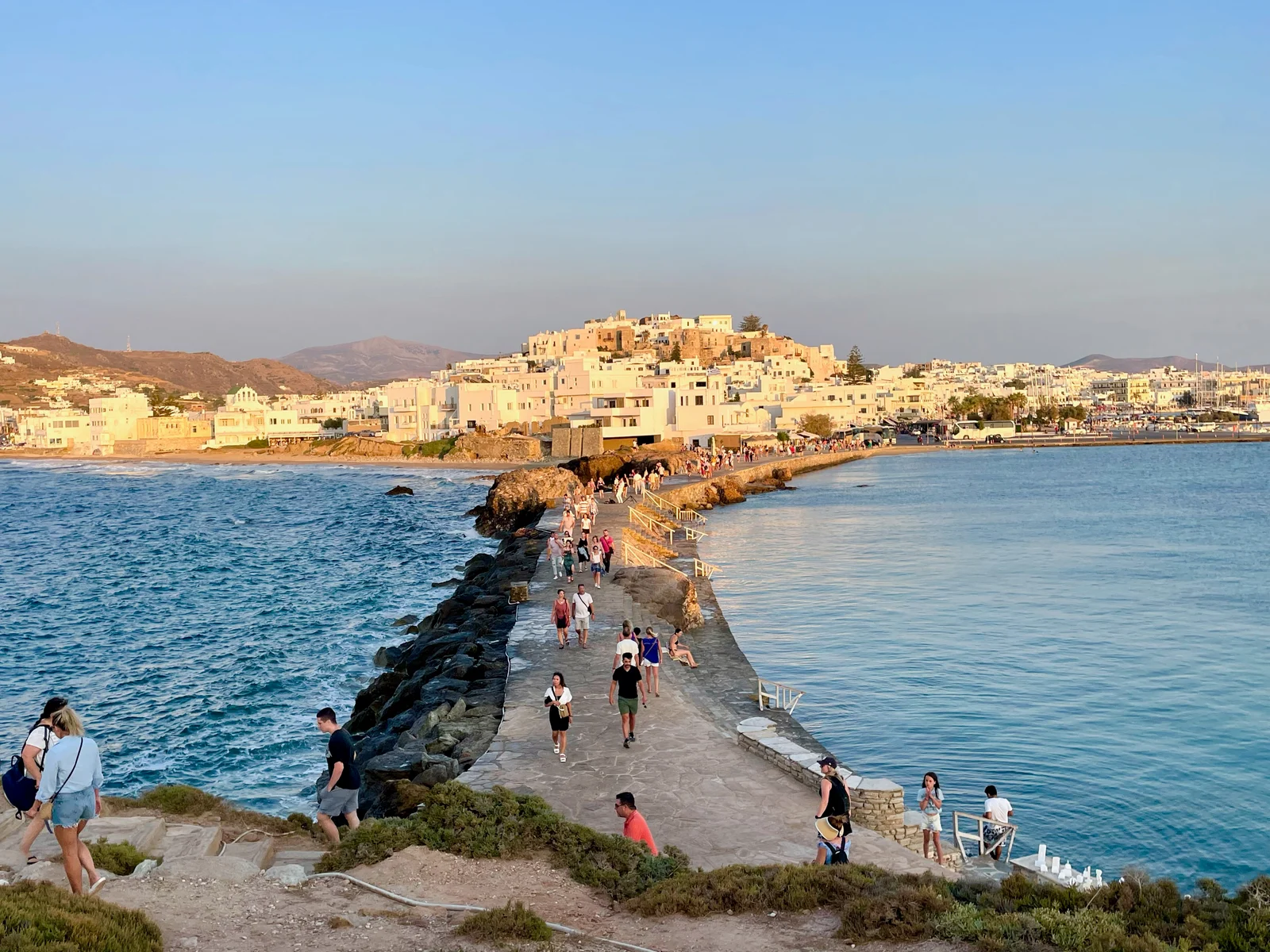 Mountain road climbing through the interior of Naxos toward Mount Zas