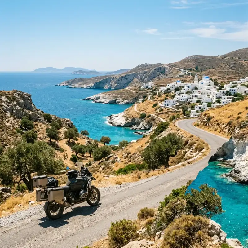 Greek Island Hopping by Motorcycle: Ferries, Beaches & Wild Camping in the Cyclades (2026)