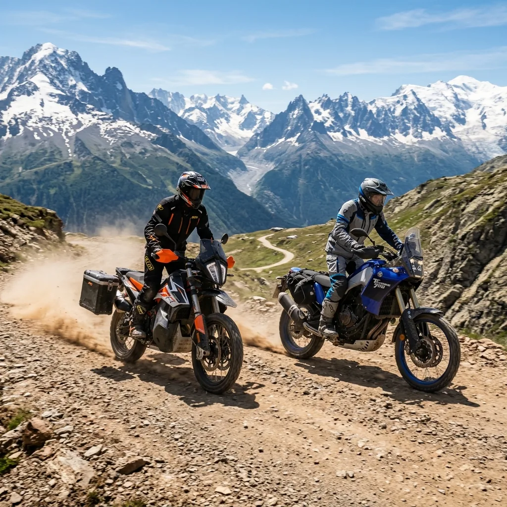 Adventure motorcycle power comparison KTM 890 Adventure R vs Yamaha Tenere 700