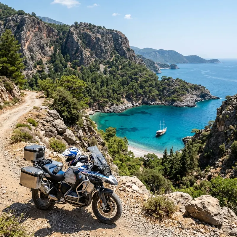 Secluded turquoise bay on the Datca peninsula in Turkey with crystal clear water