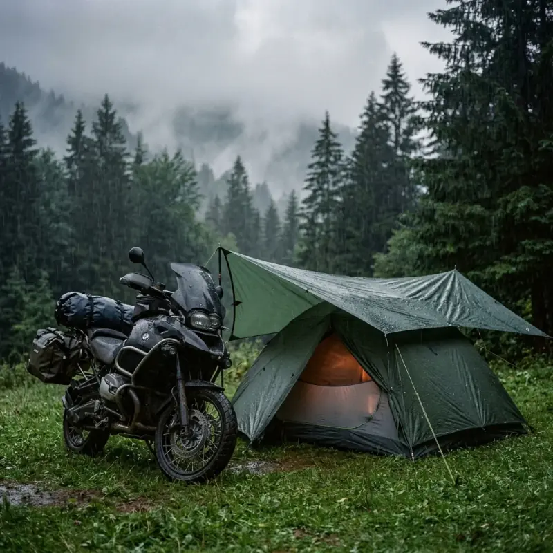 Motorcycle Camping in the Rain: How to Actually Stay Dry (2026)