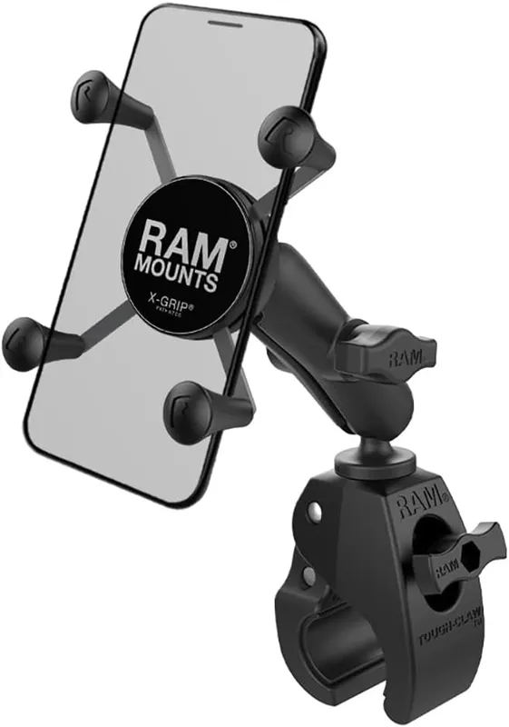 RAM X-Grip with Tough-Claw motorcycle mount