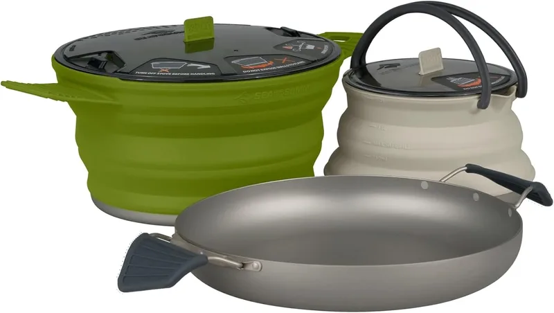 Sea to Summit X-Set 3-Piece collapsible pot kettle and pan