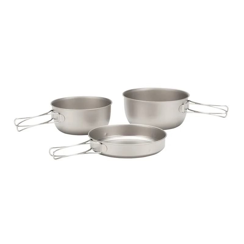 Snow Peak Titanium 3-Piece ultralight camping cookset