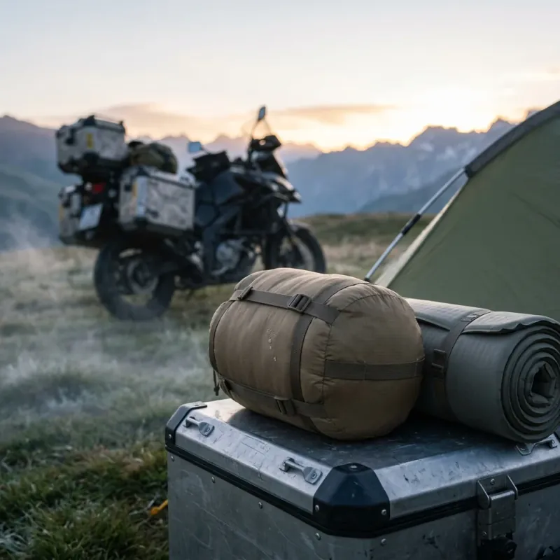 Best Sleeping Bag for Motorcycle Camping: Down vs. Synthetic Guide (2026)