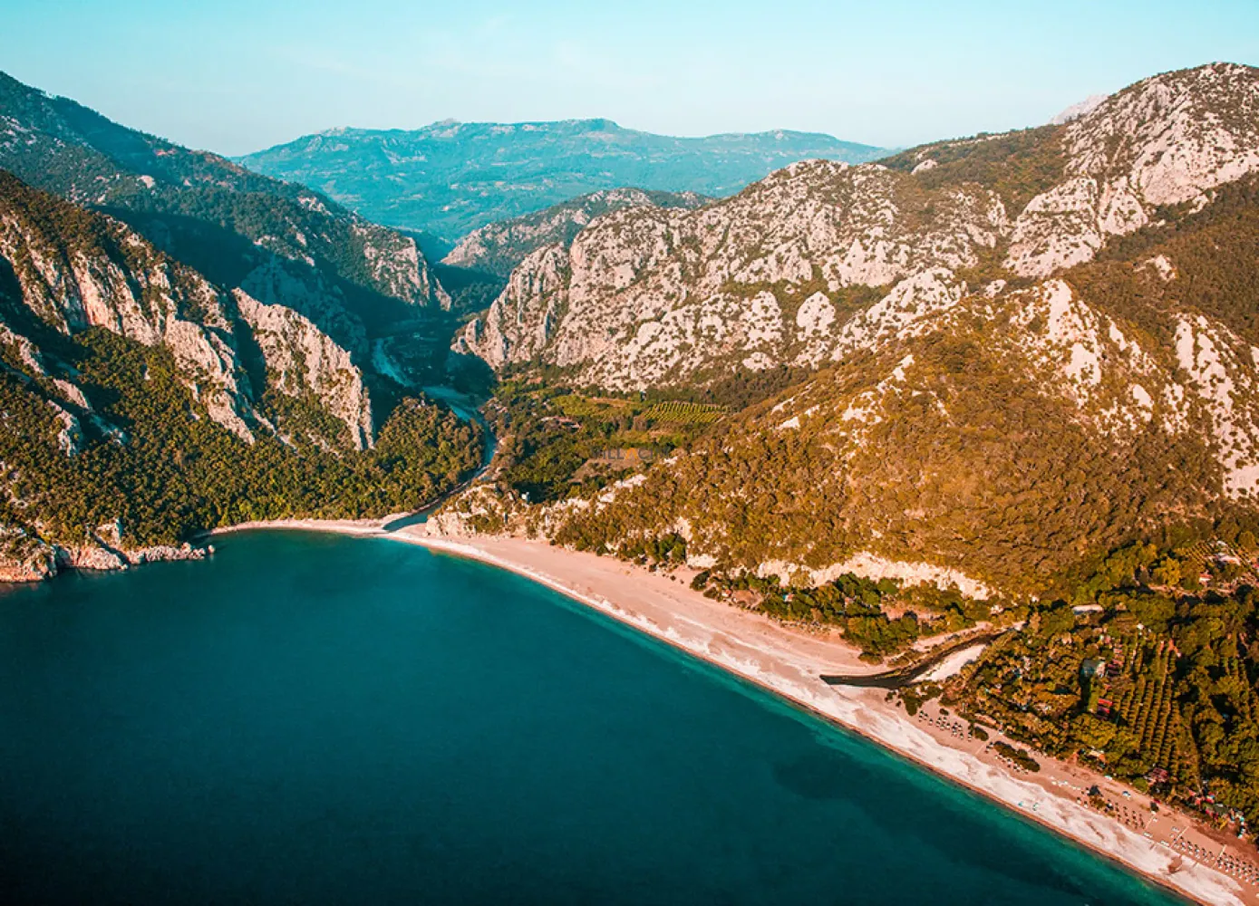 Çıralı national-park beach backed by mountains near Olympos